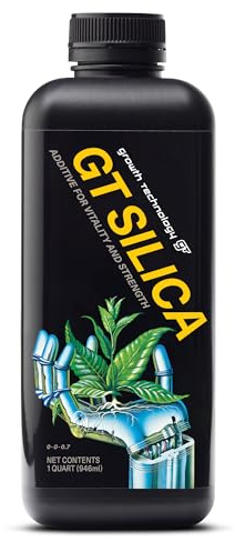 Growth Technology GT Silica Liquid Mineral Additive w/Potassium Silicate for Plant Support, Strong Roots & Healthy Foliage – Indoor Houseplants, Outdoor Gardens, Trees & Lawn Care – 1 Quart (946 ml)