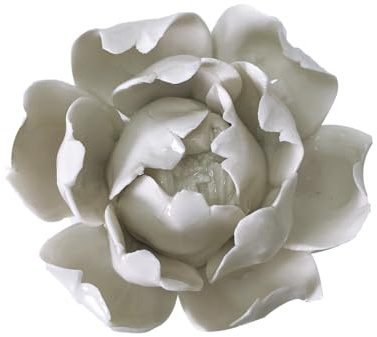 AMERRY Peony Flower Bud, 3.15 Ceramic Flowers Wall Art,3D Artificial Flower Wall Art Décor ，Handmade Wall Art Hanging Sculpture， Porcelain Flower Wall Décor for Home (White)