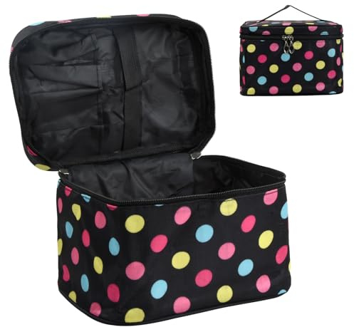 Focenat Makeup Bag Portable, Waterproof Travel Cosmetic Bag for Women, Large Capacity Makeup Organiser Bag, Travel Makeup Case,Cosmetic Cases Makeup Storage Bag, Toiletry Bags for Women Girls (B)