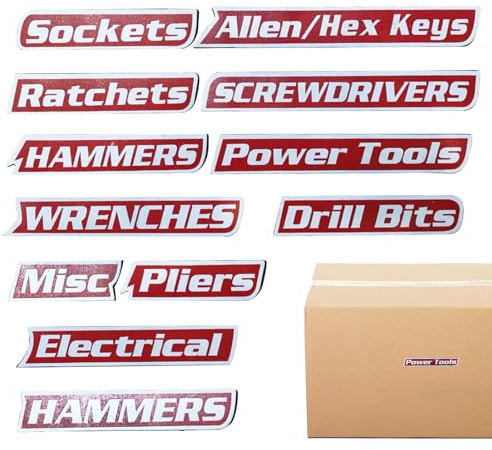 Etiketter För Verktygslådor 12 Bit Magnetiska Verktygshållare Etiketter