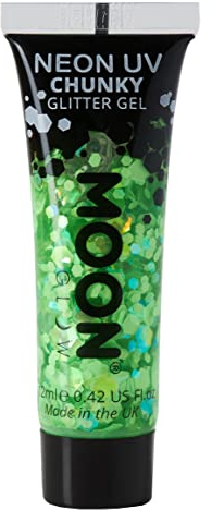 Neon UV Face & Body Chunky Glitter Gel - 12ml - Green