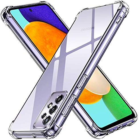 ivoler Funda para Samsung Galaxy A52 5G, Carcasa Protectora Antigolpes Transparente con Cojín Esquina Parachoques, Flexible Suave TPU Silicona Caso Delgada Anti-Choques Case Cover