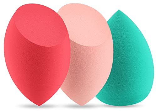 Make up Schwamm Start Makers 3 Stück Beauty Blender Nicht-Latex Make up Schwämmchen Foundation Schminkschwamm Zum Mischen von flüssiger Foundation Creme und Pulver