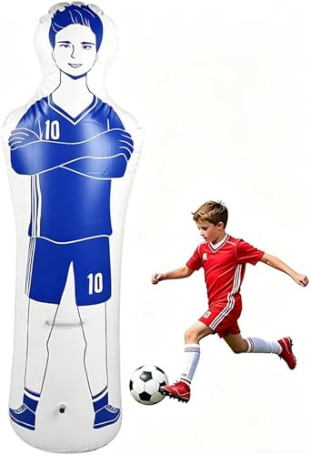 Leopacat Manichino Gonfiabile da Calcio,Manichino da Allenamento per Calcio,Manichino per Calcio Libero Portiere Tumbler per Sacco da Boxe, Colonna da Boxe, Sacchi di Sabbia per Calci 40x160 cm