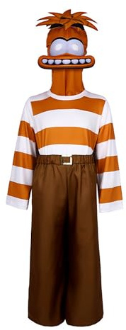 lxxZuvR Costume da ansia, per Halloween, maschera completa, maglietta a righe, pantaloni, cosplay