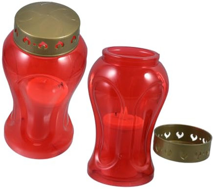 BESPORTBLE 2pcs Memorial Garden Ornaments Battery Operated Candles Electronic Candle Ornaments for Outdoor Decorative Lantern