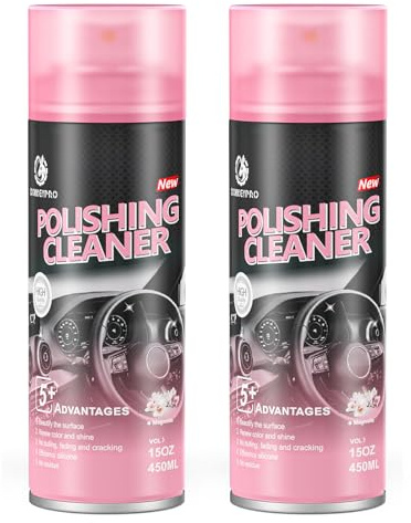 DONKEYPRO Car Interior Cleaner, Polishing Cleaner Detailer Spray for Vehicle Detailing, 450ml Aerosol 15 fl oz with Iron Can (2-Pack)