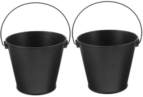 TOYANDONA Secchio Per Grasso in Metallo 2 Pezzi Per Barbecue Da Esterno, Accessorio Raccogli Olio Compatto Resistente Alle Alte Temperature, Per Attività Di Grill e Campeggio