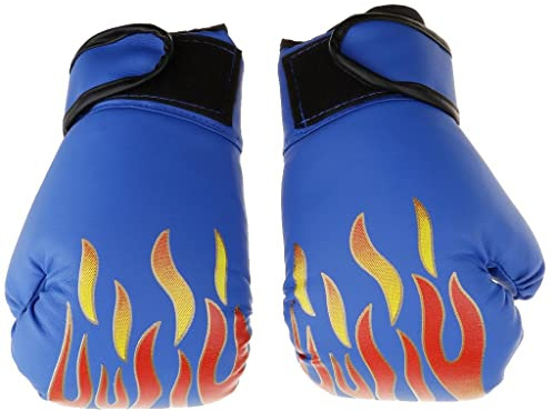 Zxpjkyu Guanti da Combattimento per Bambini Taekwondo MMA, Blu 7 Pollici, Come descritto