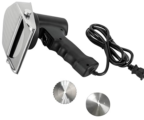 PioMue Cortadora de Carne eléctrica de Mano para Kebab, cortadora de Gyros, Cuchillos para Kebab, 80 W, 2 Cuchillas, para Barbacoa de Restaurante Wired