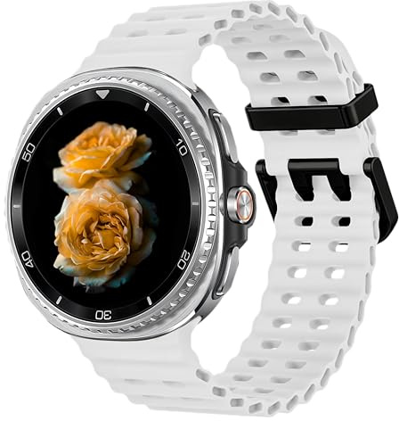 Marin Sportband Kompatibelt med Galaxy Watch 8 40mm, 44mm & 8 Classic 46mm, Mjukt Silikon Andningsbart Vattentätt Sömlöst Band för Herr Dam