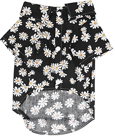 Chemise pour Chien imprimé Marguerite, Doux, Respirant, Flexible, pour Animaux de Compagnie, pour Petits et Moyens Chiens, Chats, en Coton, Tenue d'été Confortable, Tenue (XL)