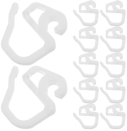 OSALADI 36 Ganchos de plástico Blanco para Cortinas y Drapes, Clips Resistentes para rieles y Varillas, solución versátil para Colgar en hogar y Cuarto Infantil