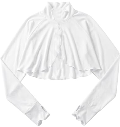 AwnsIMfreien Kylsjal, Upf 50+ solsjal med långärmad, hals och axelskydd, andningsbar is silkes nät solcape, vit, kylning, Vitt, one size