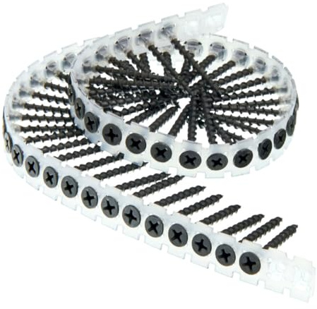 SENCO 06A162P Duraspin #6 x 1-5/8 Drywall-to-Wood Collated Screw, 1,000-Count Tub, Black Screws