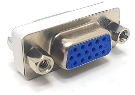 Maincore VGA/SVGA HD15 Female to Female Adapter – 15-Pin Mini Gender Changer Coupler Connector for Monitor, Projector, PC, Laptop, and Display Equipment