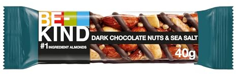 Be-Kind Barras de chocolate negro, frutos secos y sal marina 12 Unidades 40 g