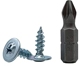 Lot de 100 vis à bois en acier zingué 4,2 x 13 mm Vis à bois cruciformes à tête bombée modifiée auto-taraudeuse (100, 4,2 x 13 mm)