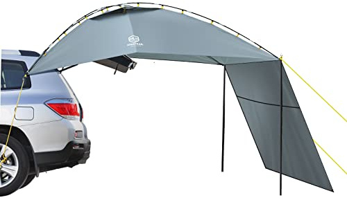 Coastrail Outdoor Car Canopy Sun Shade with Side-Wall, SUV Awning Car Rear Tent Portable Camping Shelter for Tent Campers, Sun Shelter Attach to Truck Van RV Jeep,Grey,Extra Large