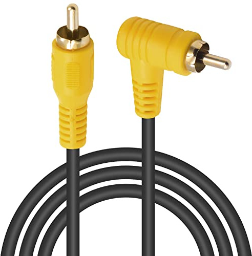 Duttek RCA-kabel 1,5 m, rätvinklig ljudkabel hane till RCA, guldpläterade kontakter för hemmabio, subwoofer, HDTV, hemmabio och DVD eller annan med ljudanslutningsutrustning