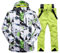 ALSOGO Herren Ski Jacke und Hosen Set Ski Anzug Winter Wasserdicht Winddicht Kapuze Schneemantel 2-Stücke Snowboard Sets 336-gr-Green M