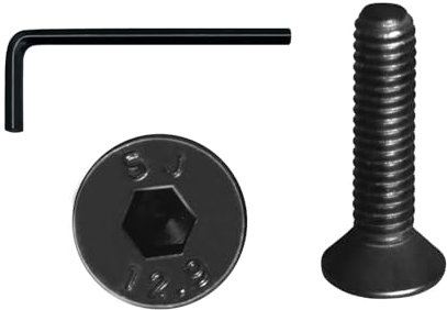 YEJAHY 20 tornillos de cabeza avellanada M6 x 25, acero al carbono de alta resistencia, tornillos para máquinas, tornillos totalmente roscados, equipos de maquinaria, muebles del hogar, perno, negro