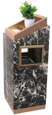 JYARZ Design Moderne Poubelle Poubelle Cendrier Colonne À Cendres Seau Intérieur Amovible Cendrier Sur Pied Poubelle Pour Mégot De Cigarette Poubelle sur Pied Extérieur(Black)