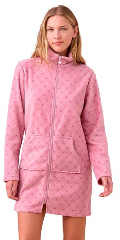 Noidinotte - Vestaglia donna in micropile con zip articolo cuore. - S Rosa