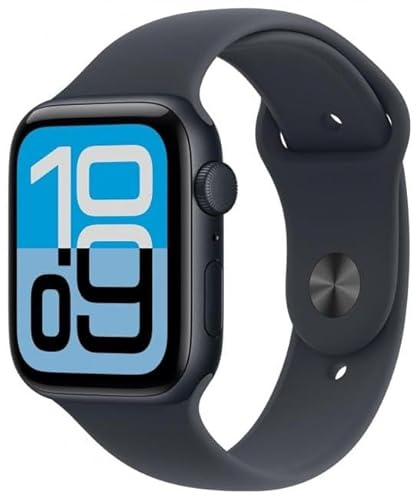 Apple Watch SE 3 GPS 40 mm Smartwatch mit Midnight Aluminiumgehäuse mit Midnight Sport Band M/L, Fitness- und Schlaf-Tracker, Pulsmesser, Always-On-Display, wasserabweisend