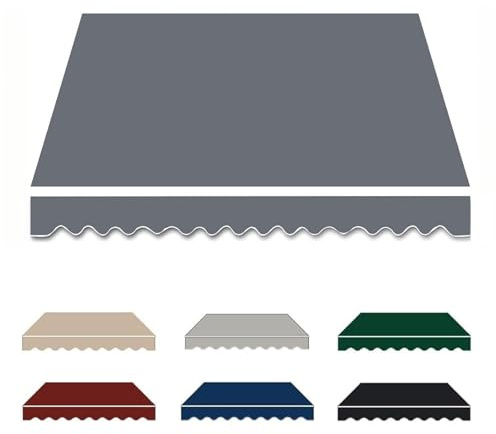 Uteplats Markis 2.5 x 2m/3 x 2m/3 x 2.5m/4 x 2.5m/5 x 2m Tygbyte för Utdragbara Markiser Uv -resistent Vattentät Polyesterduk Utomhus Tak för Däck, Butik, Pergola(Size:4.5x1.5m,Color:Dark Gray)