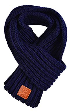 Boomly PAADIYA Baby Kinder Strickschal Wollschal Niedlich Winter warm Schals Halstücher Nackenwärmer Für Jungen Mädchen (Navy Blau)