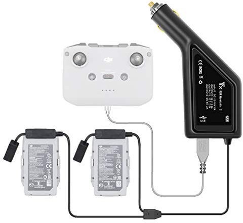 LYONGTECK 3-in-1 Battery Car Charger for DJI Air 2S,Mavic Air 2 and Remote Controller,Charge 2 Batteries,12v Portable Multi Fast Charging Hub Accessories