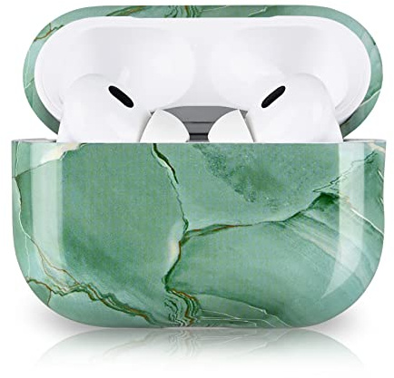 Newseego AirPods Pro 2 2022 Hülle für Mädchen Frauen, Stilvolle und Exquisite Marmormuster Harte PC-Hülle für Airpods Pro 2.Generation Tragbare Stoßfeste Schutzhülle für AirPods Pro 2 Ladehülle-Grün