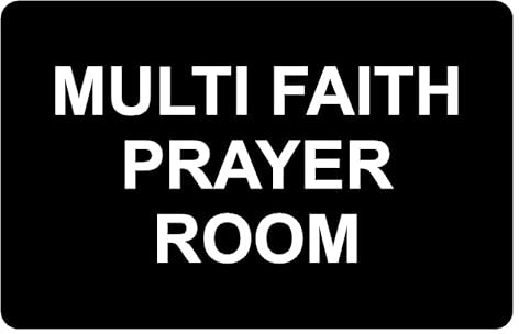 Multi faith prayer room informational sign - Self adhesive sticker (300mm x 200mm)