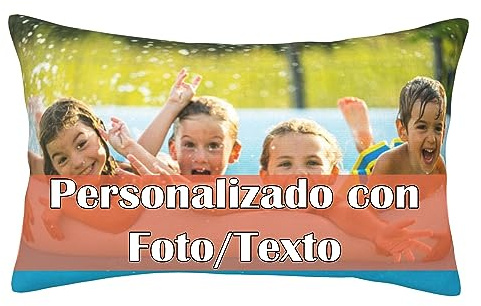 RKXGiftopia Housse de Coussin Personnalisée avec Photo Texte Logo, Taie d'oreiller Personnalisable sans Rembourrage, Cadeau Souvenir pour Couple Famille Animaux Anniversaire Noël, 60x40cm