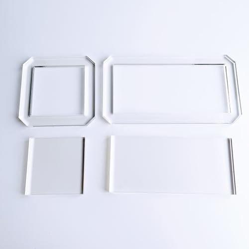 Lot de 2 gabarits rectangulaires et carrés pour couper des carrés et des contours parfaits à utiliser avec un cutter rotatif
