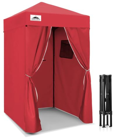 EAGLE PEAK EAGLE PEAK Flex Ultrakompakt Pop-up Tak, Solskydd, Omklädningsrum, Bärbar Sekretessbaldakin Cabana, 1,2 x 1,2 m baldakin, för pool, modefotograferingar eller camping, röd