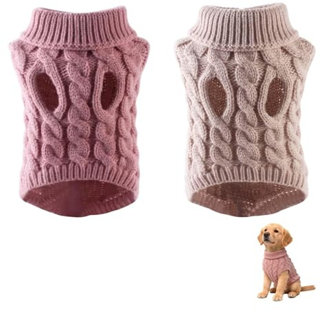 2Pcs Small Dog Jumpers Medium Size, Dog Clothes Medium, Dachshund Jumper, DOG Sweater Puppy Jumpers for Small Dogs Puppy Clothes Warm Winter Knitted Apparel for Dogs Cats Outdoor Indoor Use