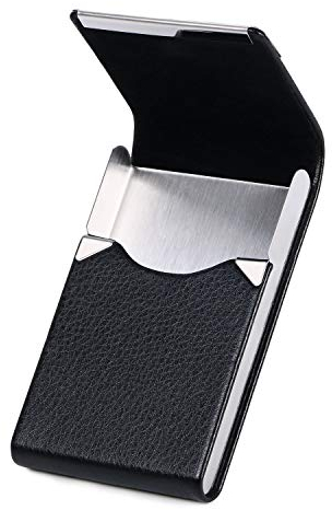 flintronic Visitenkartenetui, Mini Kartenetui, Kreditkartenetui, Kreditkarten Etuis, Leder Geldbörse Kreditkartenetui für Herren und Damen - Schwarz