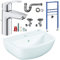 Geberit Vorwandelement mit Keramik-Armaturen-Set, Premium Waschtisch 55er (553 × 386 mm)