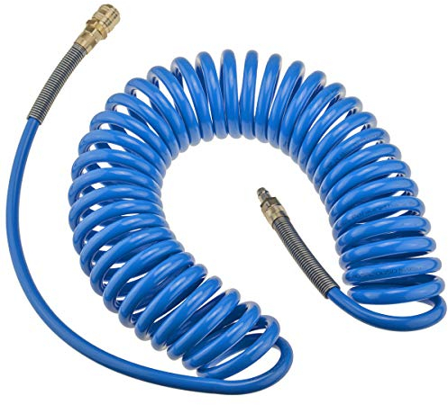 RQS tuyau pneumatique en spirale - longueur 9m - diamètre intérieur 8mm - diamètre extérieur 12mm - Pour compresseur - En polyuréthane