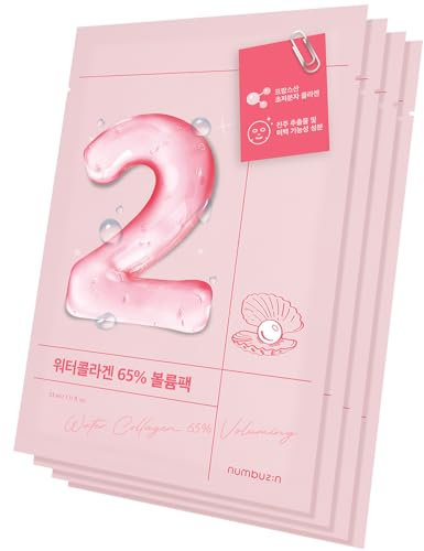numbuzin No.2 Wasser Kollagen 65% Voluming Sheet Mask 4ea / box | Echtes Kollagen, Hautelastizität, straffende, geschmeidige Haut