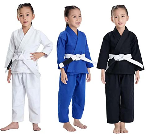 JUST YEARN Kids BJJ GI, Youth IBJJF Kinder Studenten Brazilian Jiujitsu Gi Kimono Vorgewaschener Stoffgürtel nicht im Lieferumfang enthalten., Weiss/opulenter Garten, M0