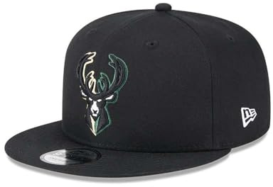 New Era 9Fifty Split Logo Bucks NBA KepsEra Herrar - flat brim hatt basebollkeps snapback cap Snapback, med skärm Höst Sommar Vår Vinter Sommar-Vinter - S/M (54-57 cm) svart