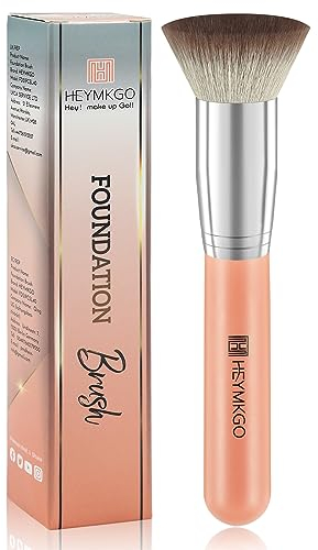 Make Up Pinsel HEYMKGO Flat Top Foundation-Pinsel Kabuki-Pinsel, Kontur-Foundation-Pinsel für Flüssigkeit, Puder, Creme und Concealer, Polier-Mischpinsel, Gesichtspinsel