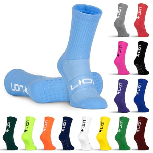LION SPORTSWEAR Football Grip Socks For Men/Women/Kids - Variety Of Colours To Match Your Team Kit & Sleeve Socks