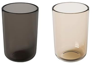 cawein Lot de 2 verres translucides réutilisables - Passe au lave-vaisselle - Organisateur de brosses à dents - Gobelet de salle de bain (noir et bleu sarcelle)
