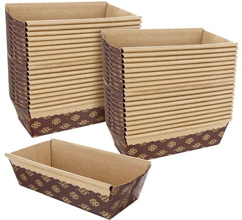 YAYODS 50 Pcs Paper Loaf Pans for Baking, 6 x 2.5 x 2 Inch Paper Disposable Loaf Pans Rectangular Baking Pans for Quick Bread, Oven Safe