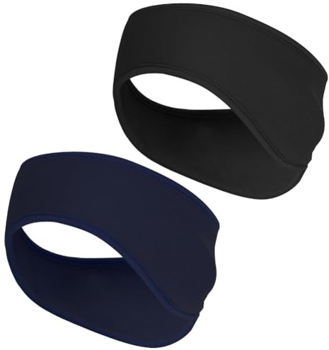 AOOSA 2 Pièces Bandeaux de Hiver, Femmes Hommes Bandeau de Sport, Thermique Extensible Cache-Oreilles, Bandeaux de Course, Bandeau Cache Oreille pour Sports, Yoga, Danse, Running, Ski, Cyclisme