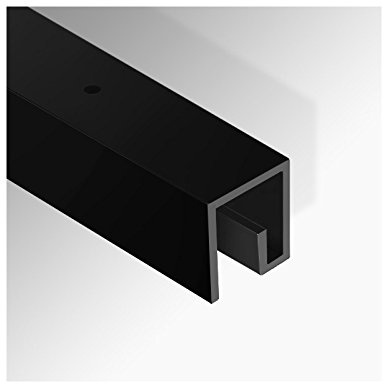 P-rail Heavy Duty Track Gallery furniture ceiling picture hanging system 2M KIT (Black)